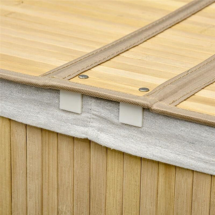 CESTO PORTABIANCHERIA A 2 SEZIONI 2 COPERCHI E CAPACITÀ 100L CON SACCA INTERNA