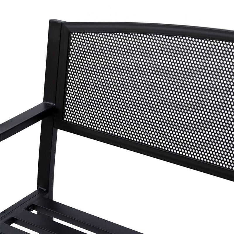 PANCHINA DA ESTERNO IN ACCIAIO, NERO, 127X60X85CM