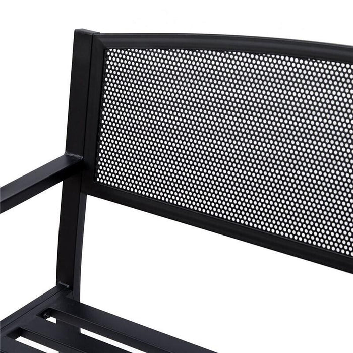 PANCHINA DA ESTERNO IN ACCIAIO, NERO, 127X60X85CM