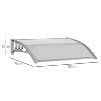 TETTOIA IN POLICARBONATO ANTI-UV DA ESTERNO PER PORTE E FINESTRE 100X80CM