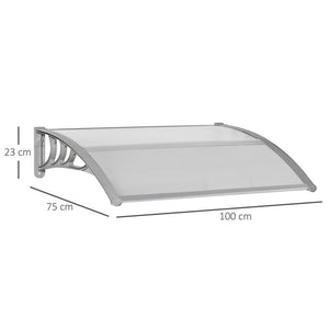 TETTOIA IN POLICARBONATO ANTI-UV DA ESTERNO PER PORTE E FINESTRE 100X80CM