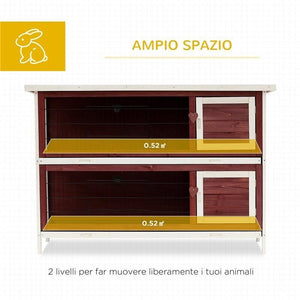 CONIGLIERA DA ESTERNO IN LEGNO GABBIA PER CONIGLI IMPERMEABILE