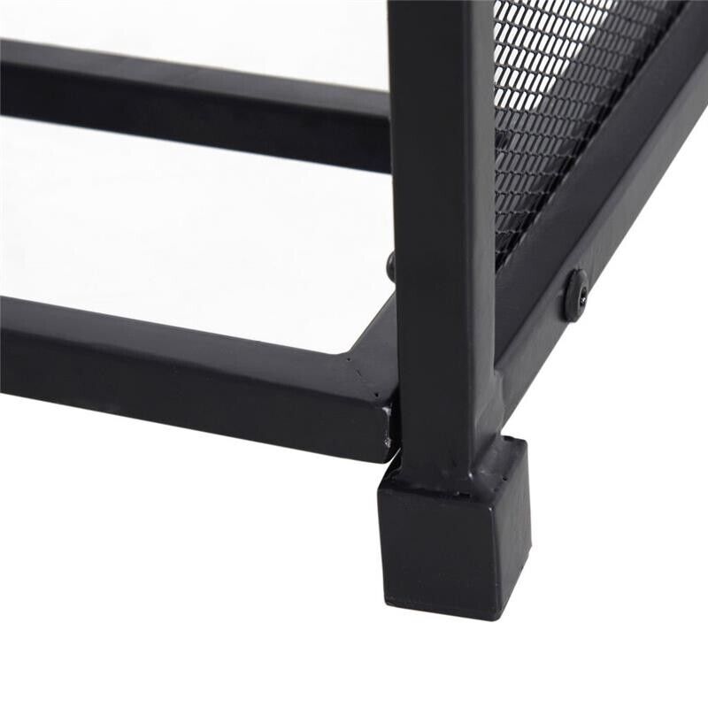 PORTALEGNA DA INTERNO ED ESTERNO IN METALLO CON GANCI E 4 ATTREZZI PER CAMINO INCLUSI NERO