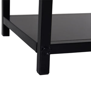 PORTALEGNA DA INTERNO ED ESTERNO SALVASPAZIO IN METALLO CON PALETTA SCOPINO ATTIZZATOIO E PINZA, 34X34X111CM NERO