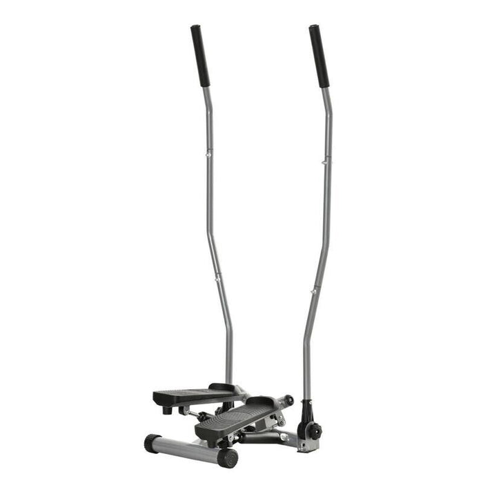 STEPPER CON MANUBRIO MANIGLIE STEP FITNESS CON MONITOR LCD PER CASA E PALESTRA ARGENTO