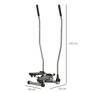 STEPPER CON MANUBRIO MANIGLIE STEP FITNESS CON MONITOR LCD PER CASA E PALESTRA ARGENTO