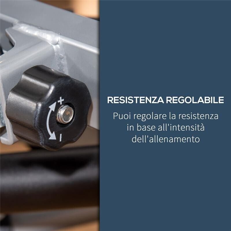 STEPPER CON MANUBRIO MANIGLIE STEP FITNESS CON MONITOR LCD PER CASA E PALESTRA ARGENTO