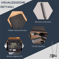 STEPPER CON MANUBRIO MANIGLIE STEP FITNESS CON MONITOR LCD PER CASA E PALESTRA ARGENTO