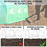 SERRA DA GIARDINO 3.5X3X2 M SERRA CON TETTO A SPIOVENTE IN PE PER PIANTE VERDE