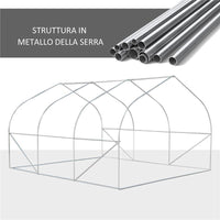 SERRA DA GIARDINO 3.5X3X2 M SERRA CON TETTO A SPIOVENTE IN PE PER PIANTE VERDE