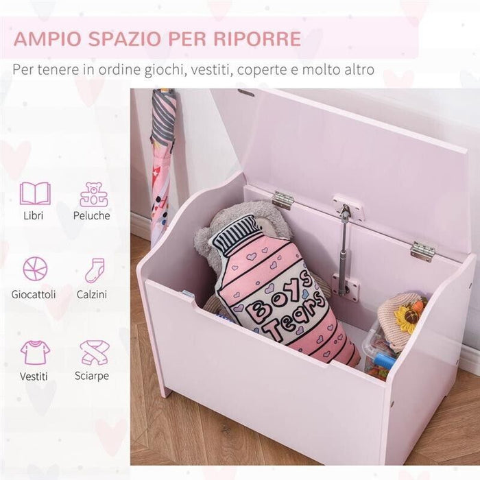 CASSAPANCA CONTENITORE PORTAGIOCHI IN LEGNO ROSA
