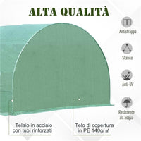 SERRA A TUNNEL PER PIANTE 6 X 3 X 2 M VERDE