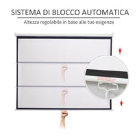 SCHERMO DI PROIEZIONE 100 POLLICI REGOLABILE 203 X 152 CM BIANCO NERO