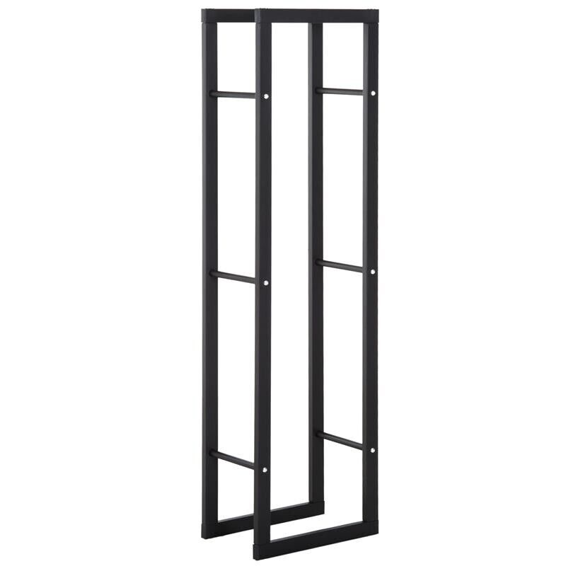 SCAFFALE PORTA LEGNA VERTICALE PER INTERNO IN FERRO NERO, 40X25X150CM