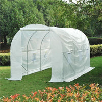 SERRA DA GIARDINO A TUNNEL PER PIANTE IN PE CON TUBI IN FERRO 450X200X200 CM