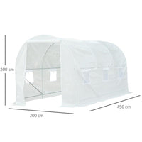 SERRA DA GIARDINO A TUNNEL PER PIANTE IN PE CON TUBI IN FERRO 450X200X200 CM