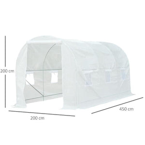 SERRA DA GIARDINO A TUNNEL PER PIANTE IN PE CON TUBI IN FERRO 450X200X200 CM