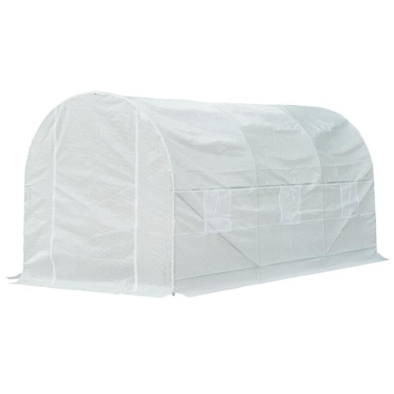 SERRA DA GIARDINO A TUNNEL PER PIANTE IN PE CON TUBI IN FERRO 450X200X200 CM