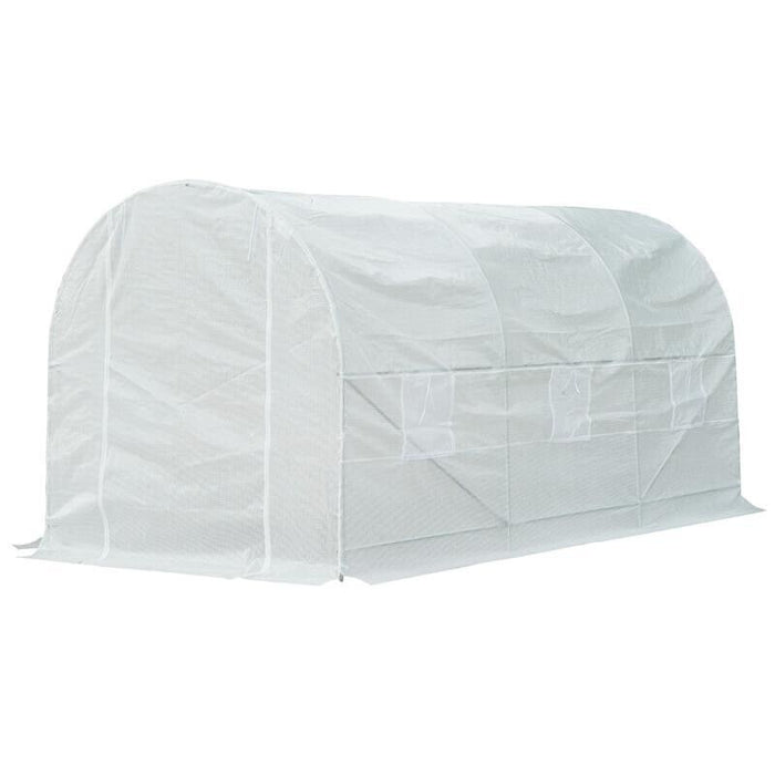 SERRA DA GIARDINO A TUNNEL PER PIANTE IN PE CON TUBI IN FERRO 450X200X200 CM