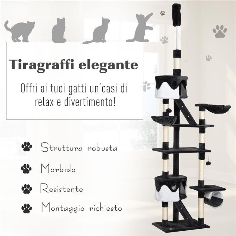 TIRAGRAFFI A SOFFITTO MULTILIVELLO 240 - 260 CM CUCCE SCALE CORDE SISAL