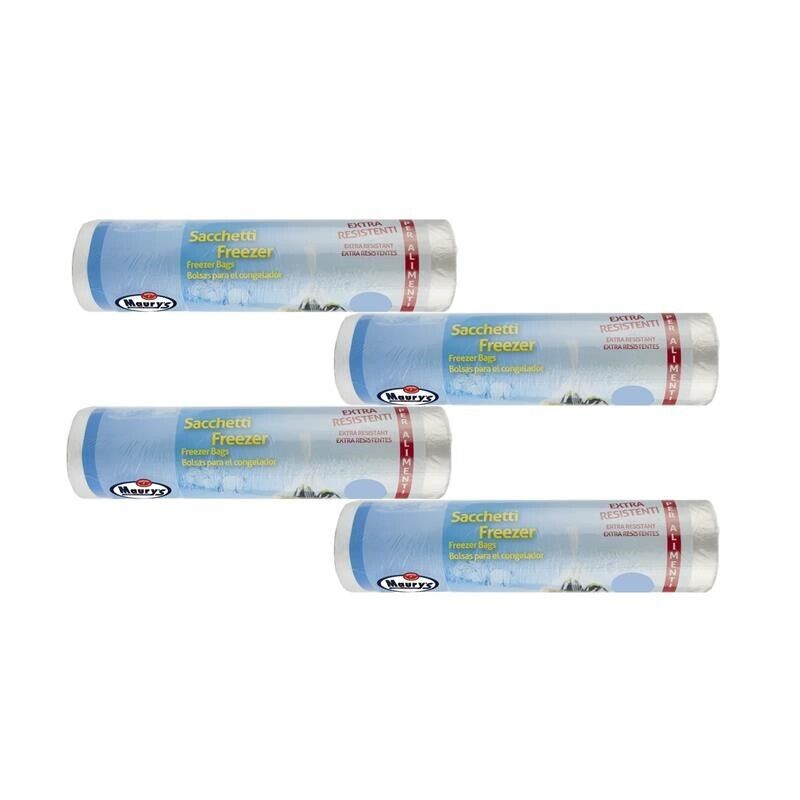 KIT SET 4 PZ MAURY'S SACCHETTI ALIMENTI FRIGO 300 PZ 28 X 42 CM EXTRA RESISTENTI