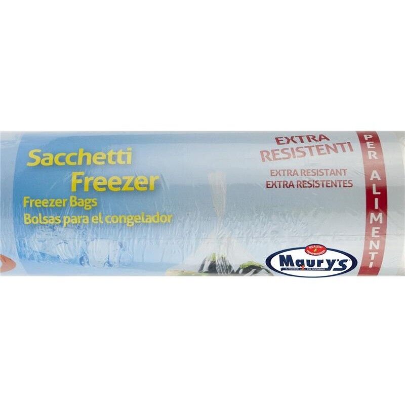 KIT SET 4 PZ MAURY'S SACCHETTI ALIMENTI FRIGO 300 PZ 28 X 42 CM EXTRA RESISTENTI