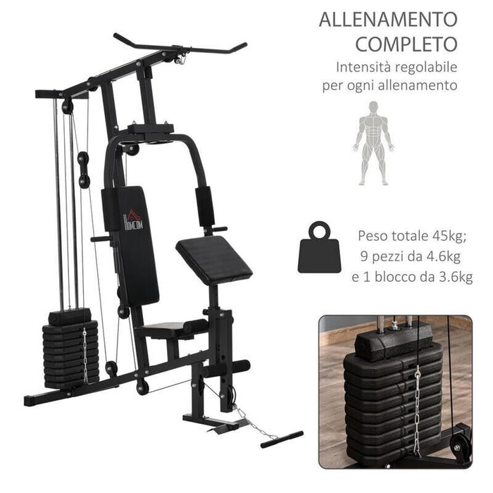 STAZIONE FITNESS ALLENAMENTO A CASA E PROFESSIONALE IN ACCIAIO148X108X207 CM