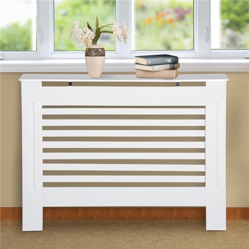 COPRITERMOSIFONE CON STRUTTURA A DOGHE 112 X 19 X 81 CM IN LEGNO BIANCO