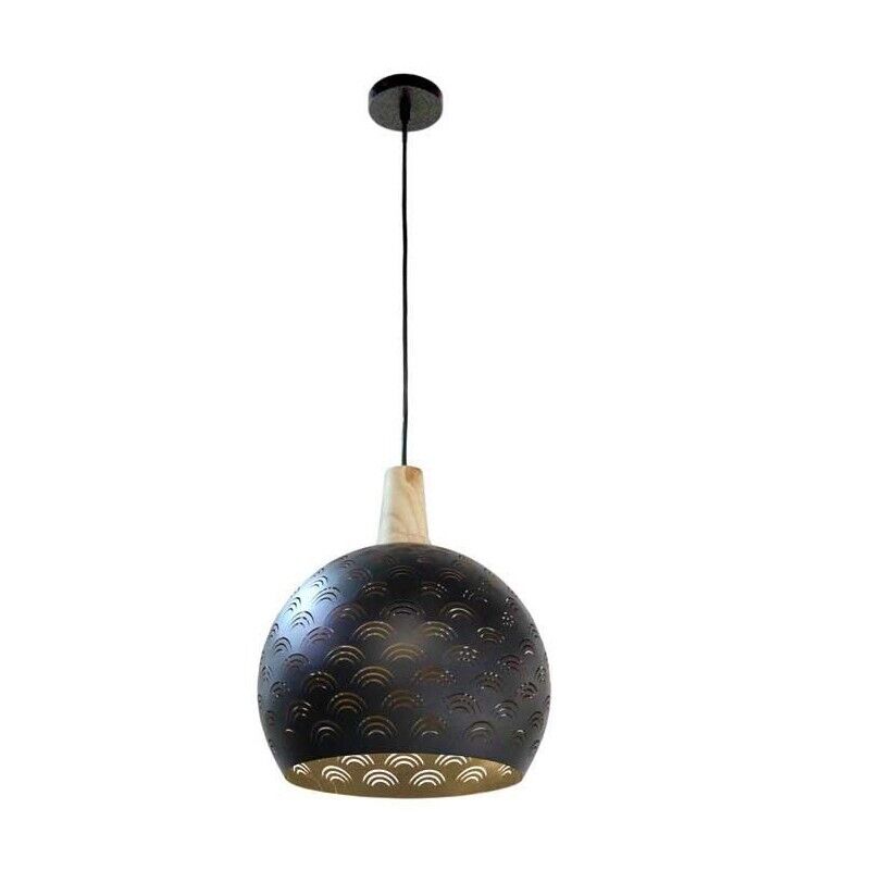 LAMPADARIO TONDO IN METALLO 30 X 106 CM IN COLORE NERO E ORO