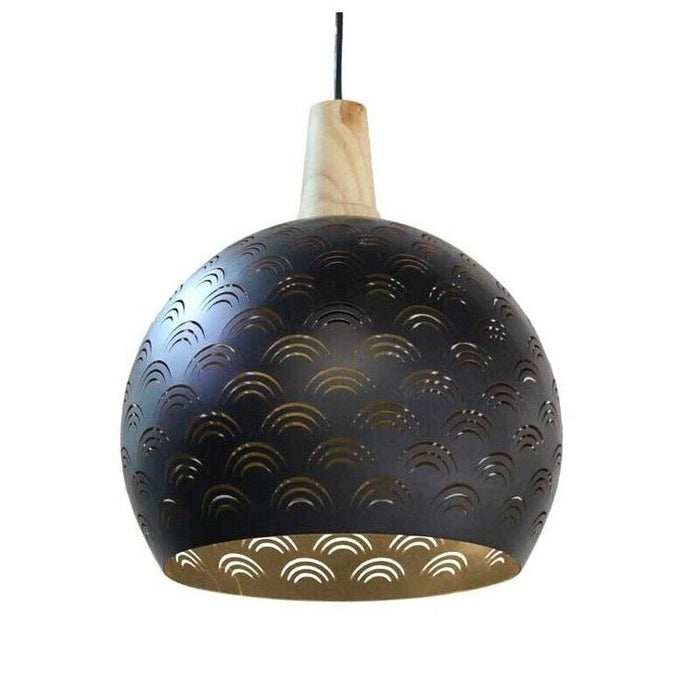 LAMPADARIO TONDO IN METALLO 30 X 106 CM IN COLORE NERO E ORO