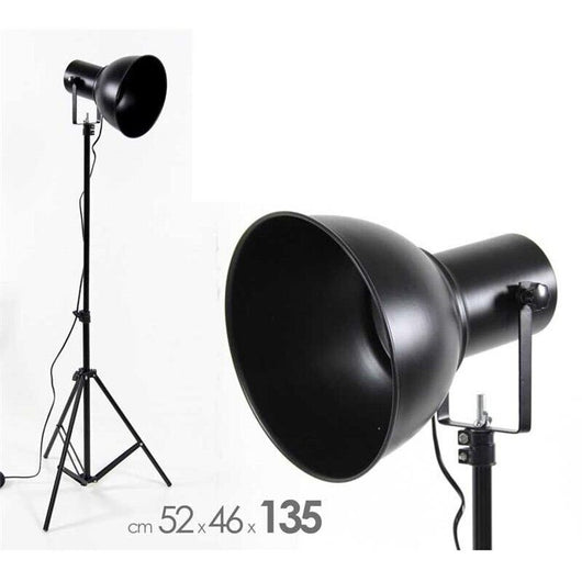 INDUSTRIAL LAMPADA A PIANTANA RICHIUDIBILE IN METALLO 52 X 46 X 135 CM  NERO