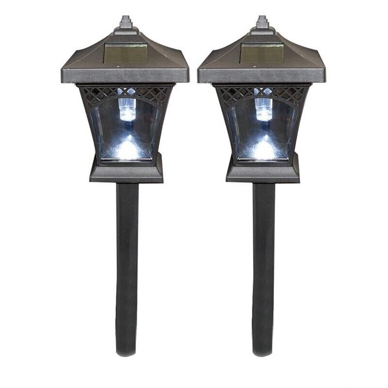 HIGH-TECH SET DI 2 LAMPADE SOLARI 11 X 11 X 43 CM COLORE NERO