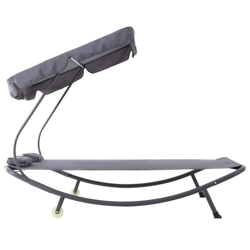 LETTINO PRENDISOLE MATRIMONIALE CON TETTUCCIO REGOLABILE 200X173X155CM GRIGIO