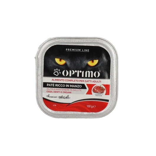 OPTIMO PATÈ PER  GATTO IN CONFEZIONE DA 100 GR GUSTO MANZO