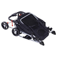 PASSEGGINO PER ANIMALI DOMESTICI PIEGHEVOLE, NERO, 77X47X101CM