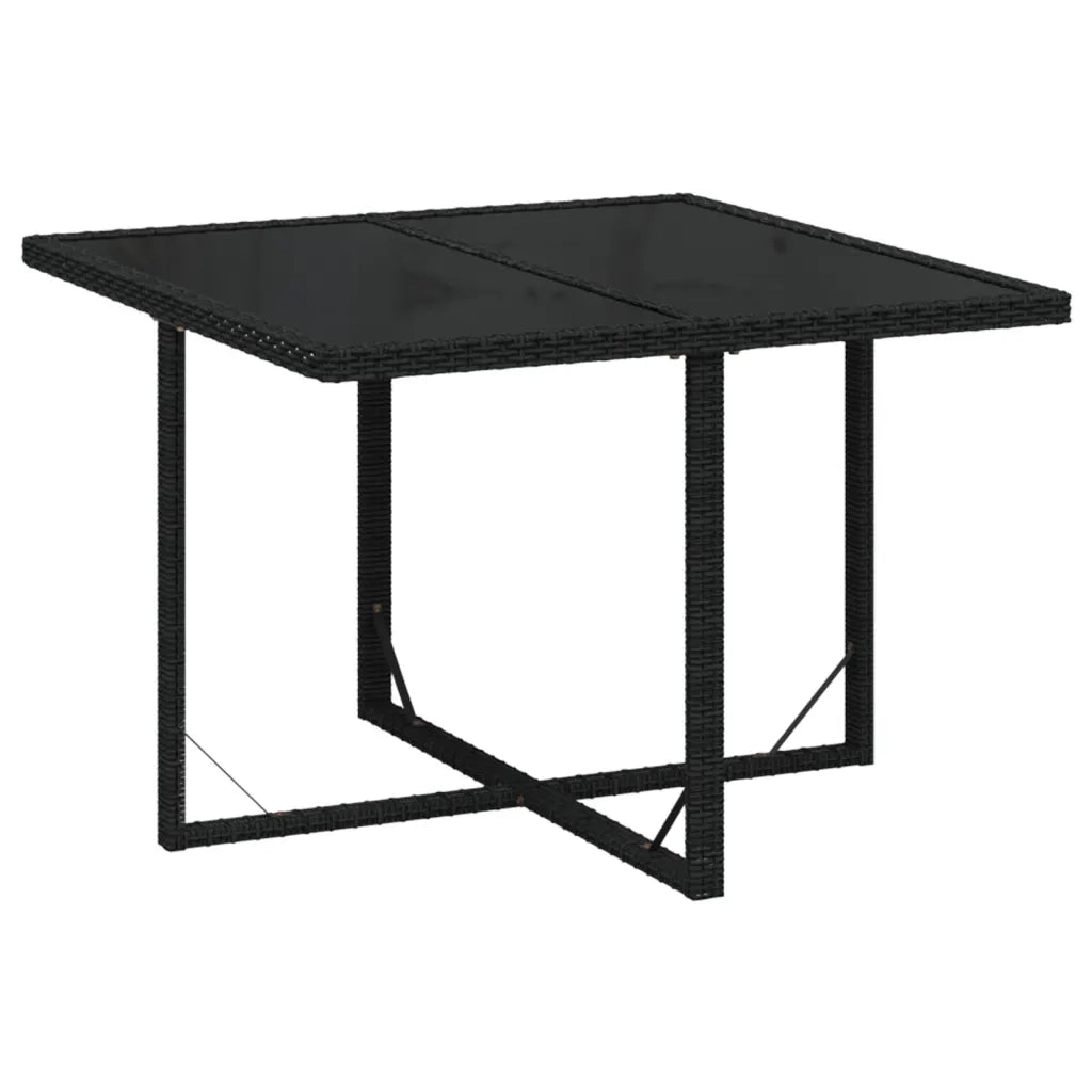 Set da Pranzo da Giardino 5 pz con Cuscini in Polyrattan Nero 3095504