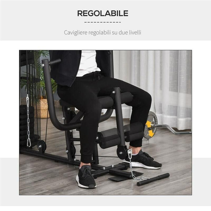 STAZIONE FITNESS PALESTRA MULTIFUNZIONE IN ACCIAIO