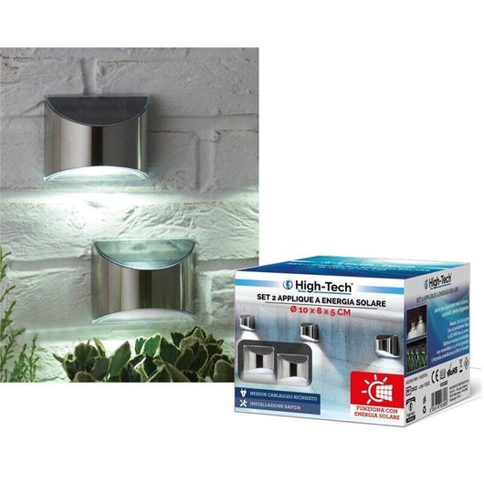 HIGH-TECH SET 2 APPLIQUE DA PARETE AD ENERGIA SOLARE