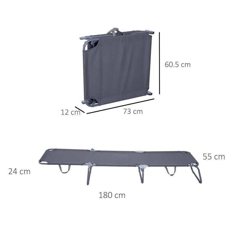 SDRAIO DA GIARDINO PIEGHEVOLE IN METALLO E TESSUTO 180 X 55 X 24 CM GRIGIO