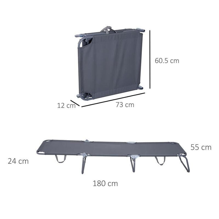 SDRAIO DA GIARDINO PIEGHEVOLE IN METALLO E TESSUTO 180 X 55 X 24 CM GRIGIO