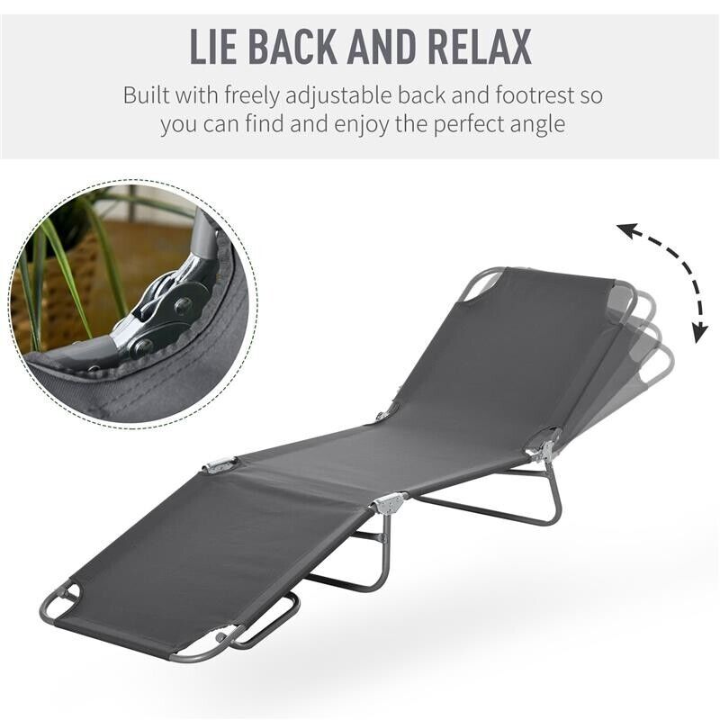 SDRAIO DA GIARDINO PIEGHEVOLE IN METALLO E TESSUTO 180 X 55 X 24 CM GRIGIO