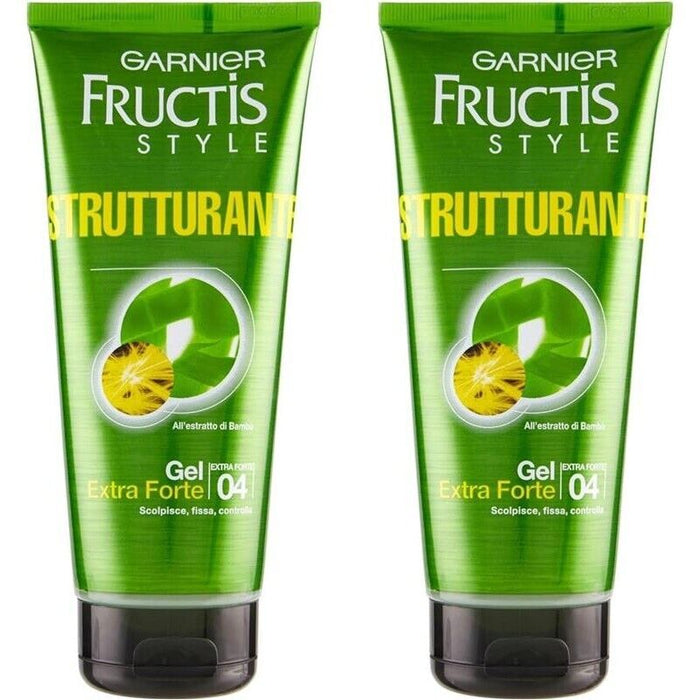 FRUCTIS SET 2 CONFEZIONI  GEL FISSANTE PER CAPELLI EXTRA FORTE STRUCTURING DA 200 ML L'UNO