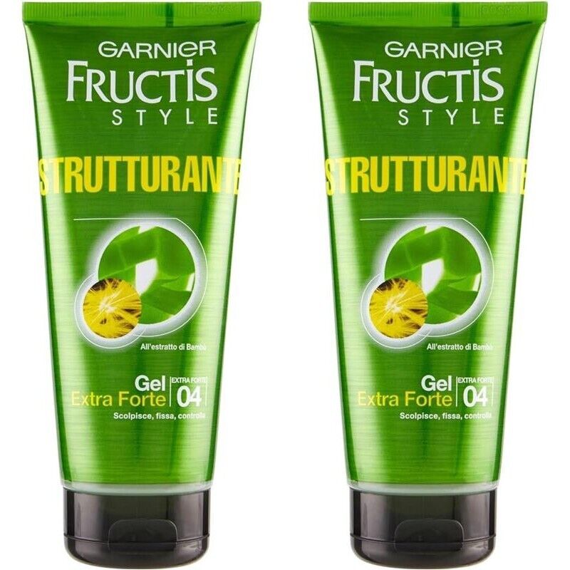 FRUCTIS SET 2 CONFEZIONI  GEL FISSANTE PER CAPELLI EXTRA FORTE STRUCTURING DA 200 ML L'UNO