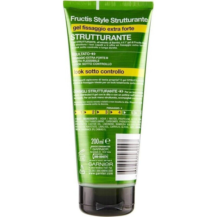 FRUCTIS SET 4 CONFEZIONI GEL FISSANTE PER CAPELLI EXTRA FORTE STRUCTURING DA 200 ML L'UNO