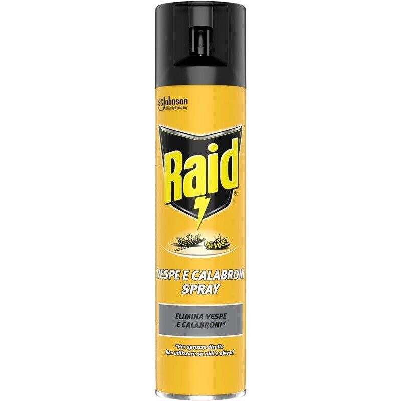 RAID INSETTICIDA SPRAY ELIMINA VESPE E CALABRONI PER USO INTERNO AZIONE RAPIDA PER SPRUZZO DIRETTO 400 ML