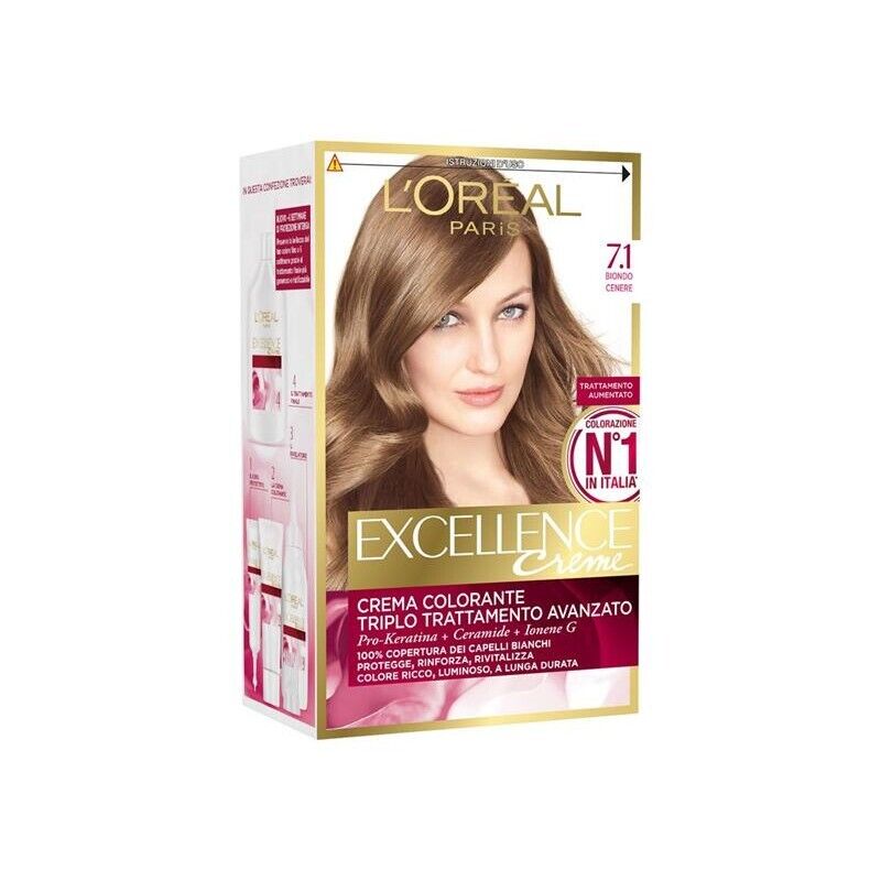 L'ORÉAL PARIS EXCELLENCE CREMA COLORANTE TRIPLO TRATTAMENTO AVANZATO  7.1 BIONDO CENERE