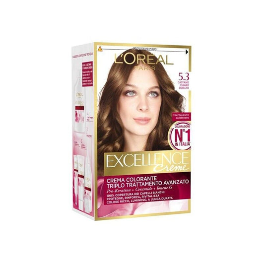 L'ORÉAL PARIS EXCELLENCE CREMA COLORANTE TRIPLO TRATTAMENTO AVANZATO 5.3 CASTANO CHIARO DORATO