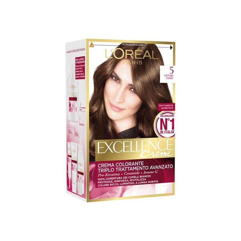 L'ORÉAL PARIS EXCELLENCE CREMA COLORANTE TRIPLO TRATTAMENTO AVANZATO 5 CASTANO CHIARO