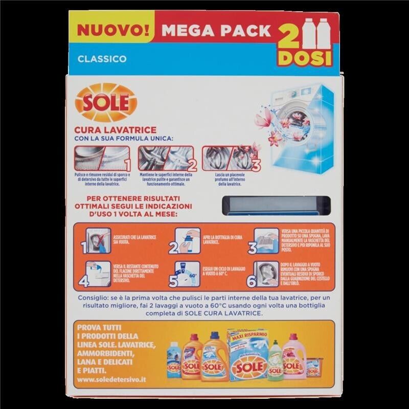 SOLE CURA LAVATRICE 250MLX2 FLACONI MEGA PACK