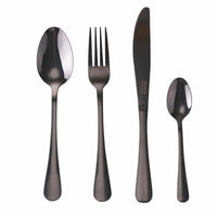 SET 16 POSATE 5TH AVENUE IN COLORE NERO LUCIDO